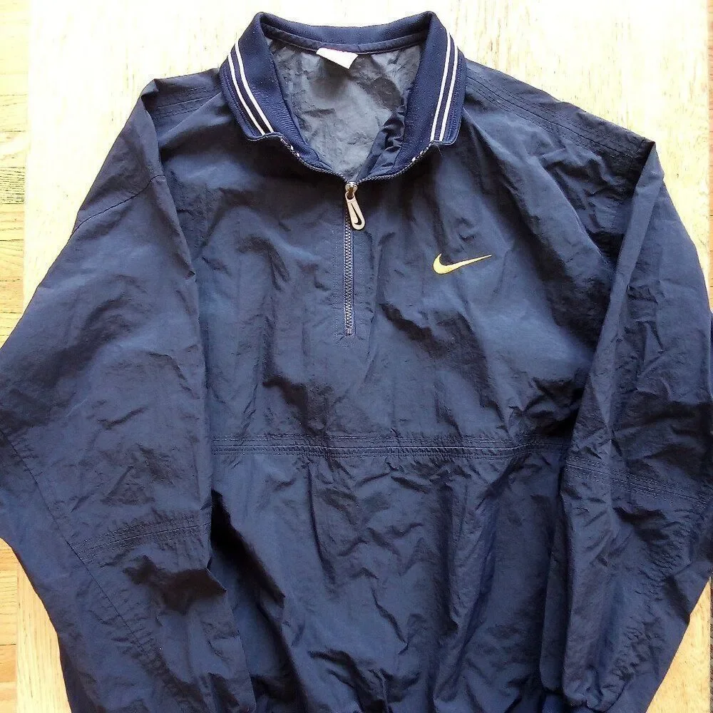 Vintage 90s Nike Spell Out Pullover Windbreaker Jacket Back Hit